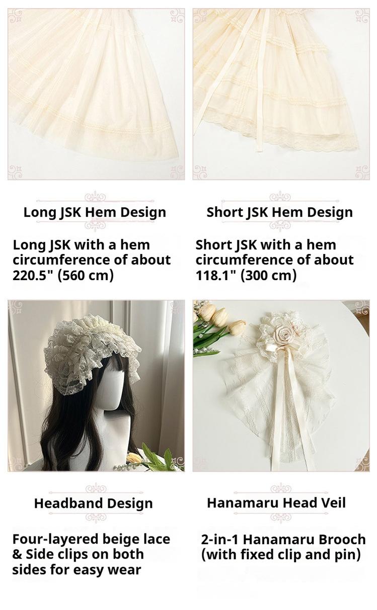 With PUJI - Confession Poem - Classic Lolita Corset JSK Set, Lace & Bows