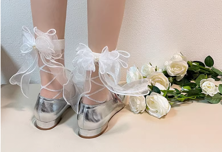 WAGUIR - Daily Lolita Gauze Bows Socks - Multicolor Socks