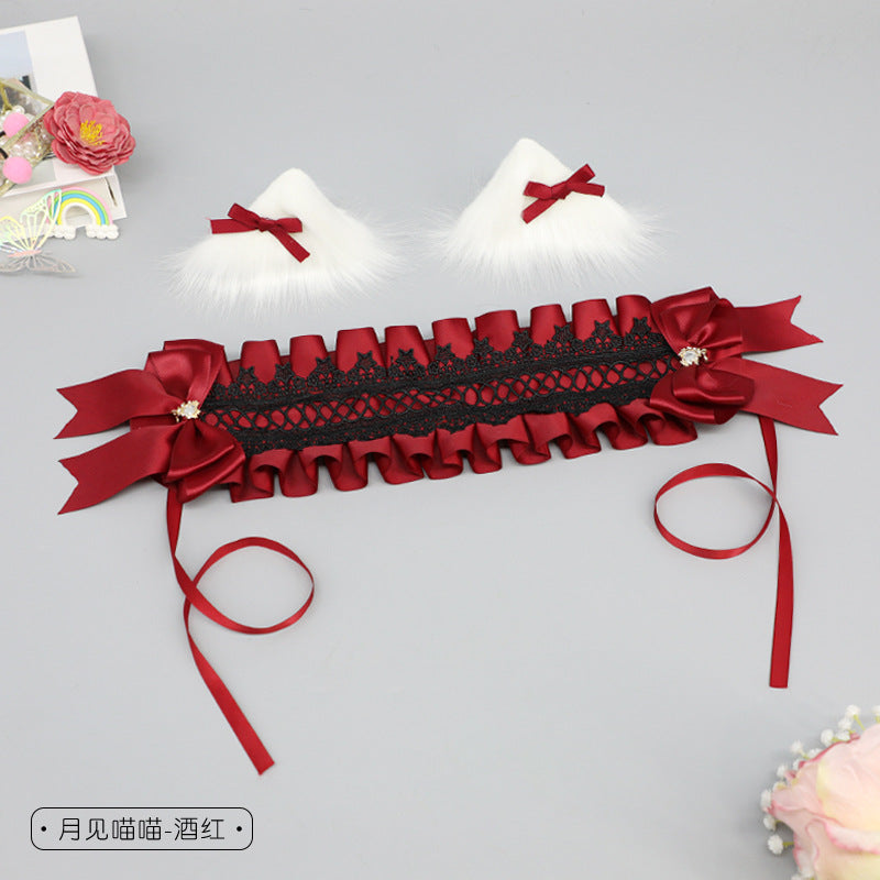 Cute Girl Hair Accessories Lolita Multi-use Clip Bow Hair Ornament Comic Exhibition Costume Cat Ear Hair Clip Cat Ear Hairband - Lolita Fetch