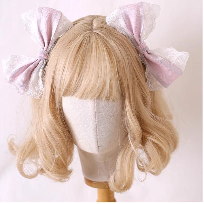 Xiaogui - Sweet Lolita Headdress Pink - Handmade Christmas Accessories Headwear
