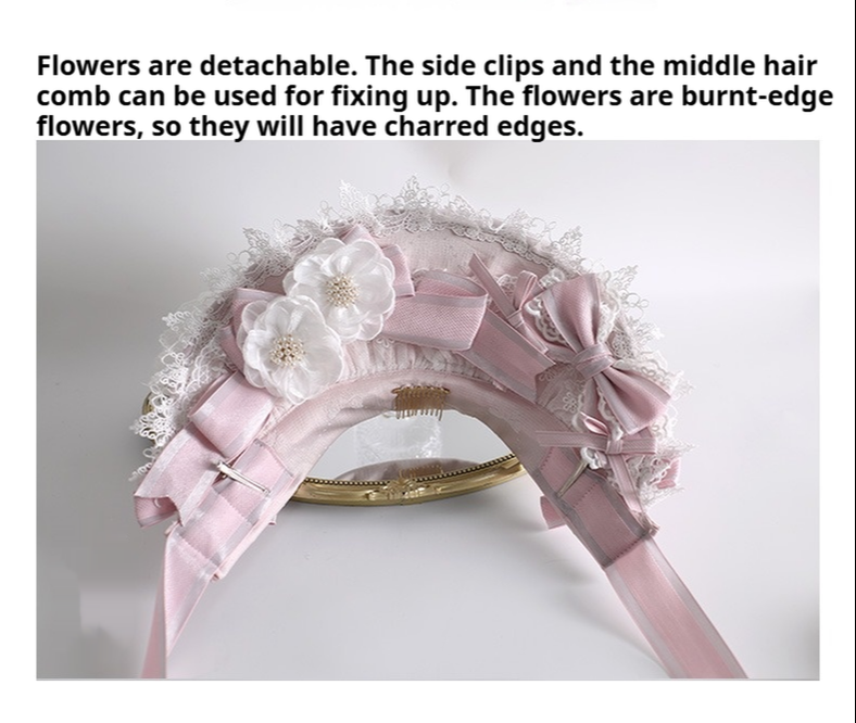 Xiaogui - Sweet Lolita Lace Headdress - Detachable Flower Headwear