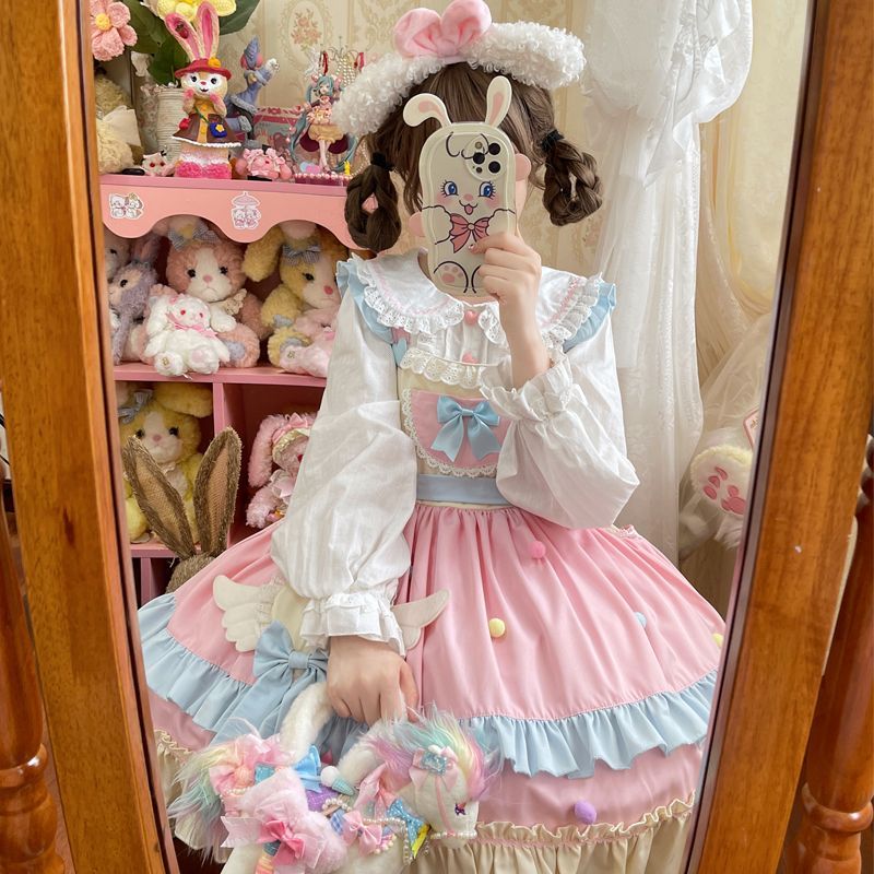 Hanguliang - Sweetheart, It's You - Sweet Lolita JSK dress with suspender straps