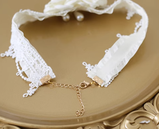 Xiaogui - Elegant Lolita Lace Camellia - Necklace Neckwear