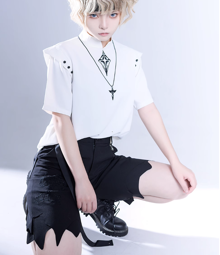 Princess Chronicles - Ouji Lolita Irregular Hem Black - Shorts Other Surprise
