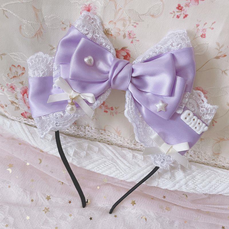 Cream Baby Original Sweet Spring Color Lolita Oversized Bow KC Bow Hair Clip Hair Accessory - Lolita Fetch