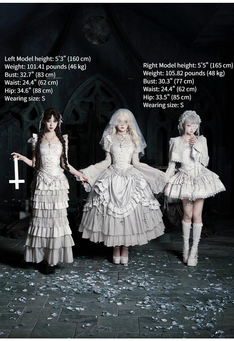 With PUJI - Humanoid Robot - Silver Gothic Lolita Mermaid Skirt Set