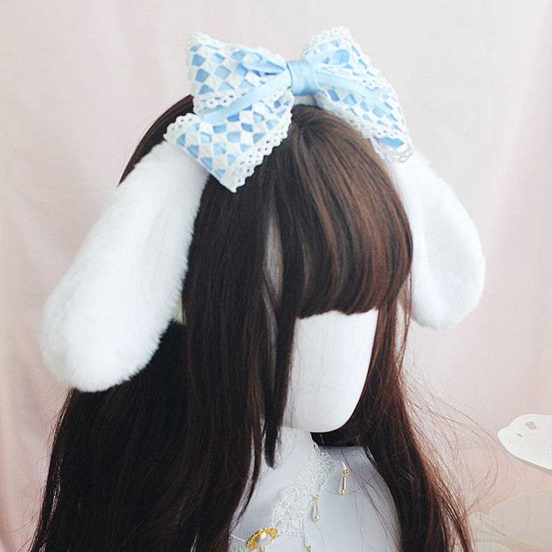 Handmade Sweet My Melody Ear Headband Cute Lace Pink Sweet KC Bow Hair Accessory Lolita Headband - Lolita Fetch