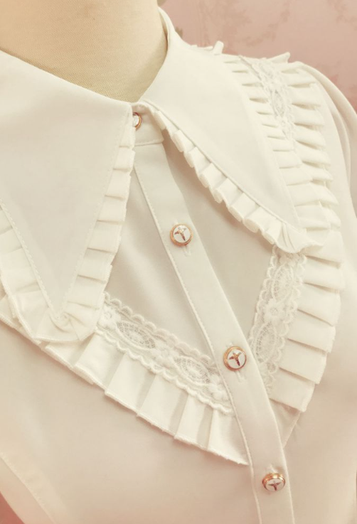 Yilia - Elegant Lolita Long Sleeve Slim Fit - Blouse Innerwear