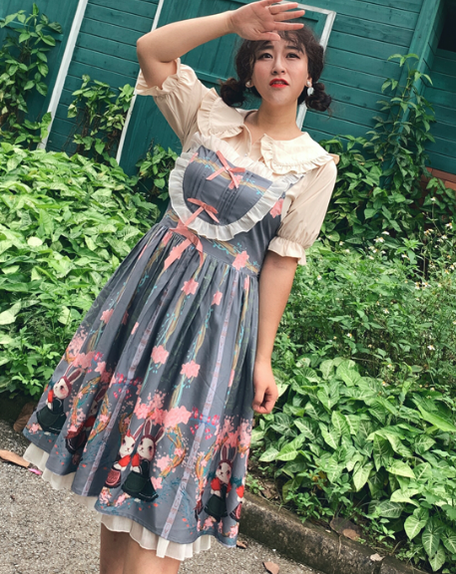Niu Niu - Plus Size Lolita Blouse - Oversized Short Sleeve Shirt Innerwear
