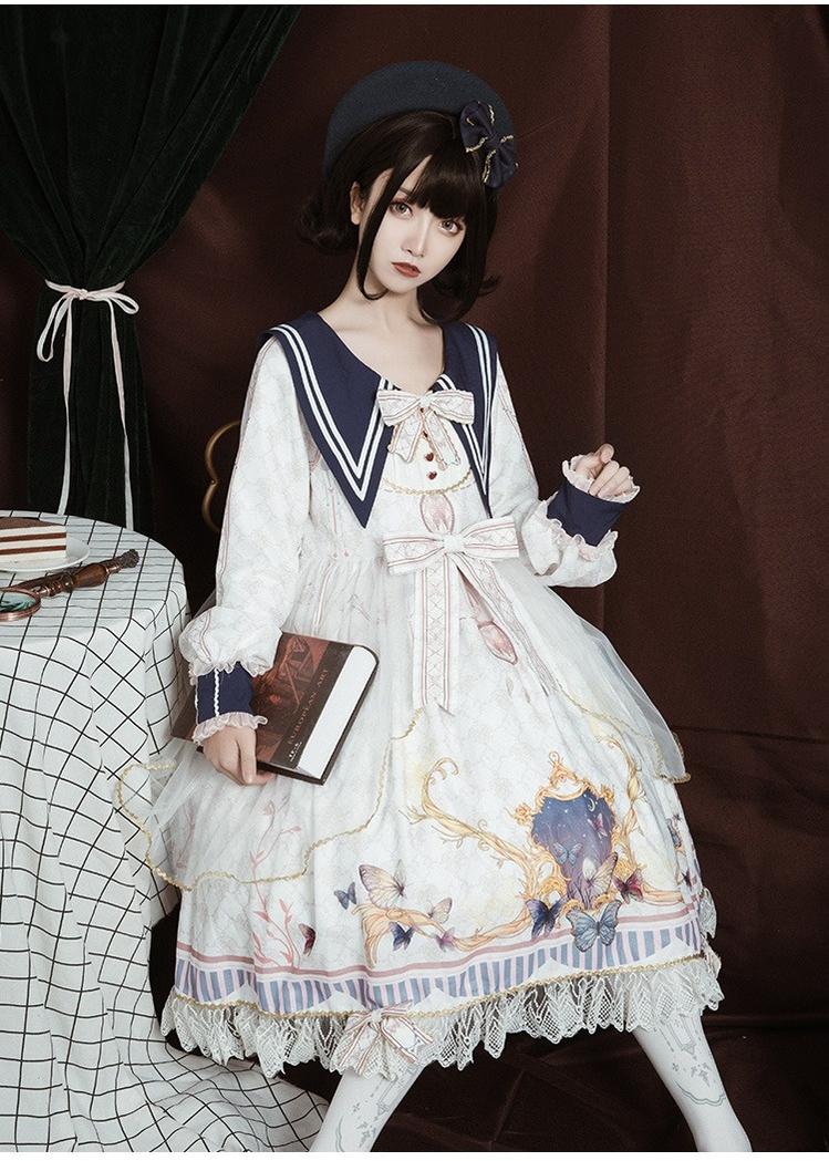 OCELOT - Classic Lolita OP Sailor Collar - Elegant Lolita Dress OP Dress