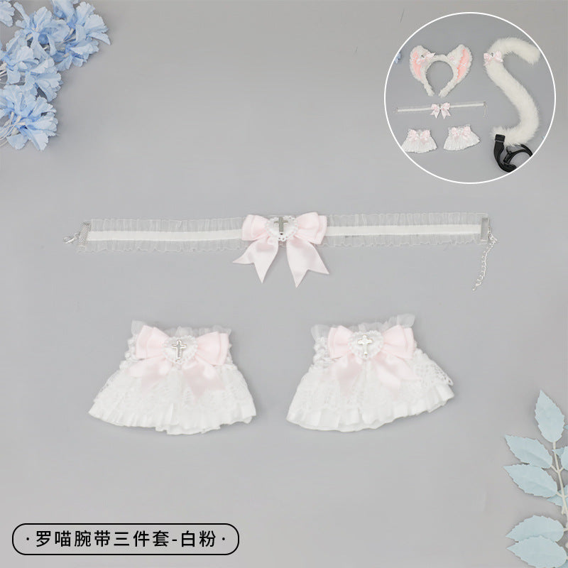 Cosplay Cat Ear Headband Cat Tail Accessories Handmade Cute Cat Girl Beast Ear Hair Accessories Beast Tail Accessories Set - Lolita Fetch