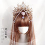 Long Pearl Chain Crown