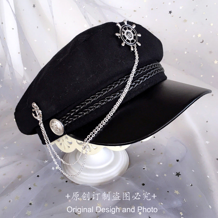 Army Lo Tassel Military Hat Gothic Style Military Hat Handmade Design Lolita Military Hat Lolita Accessories - Lolita Fetch