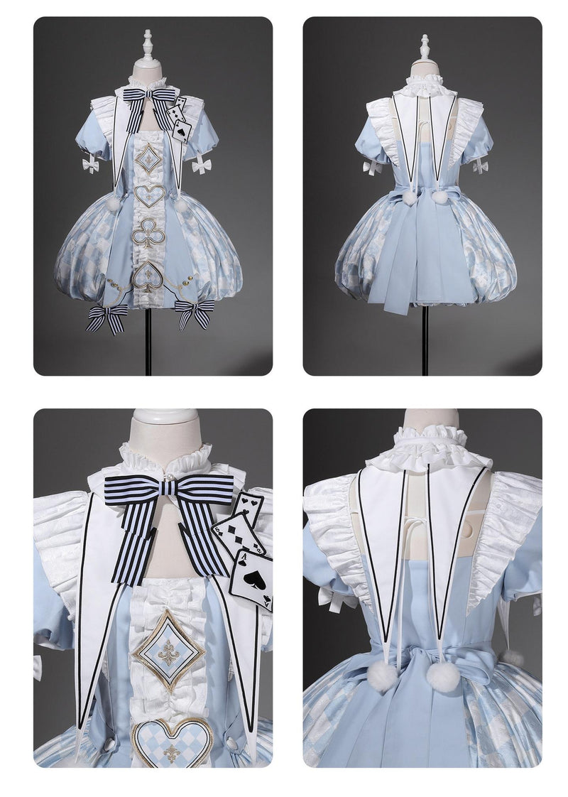 Letters from Unknown Star - For Alice - Doll-like Lolita Jacquard OP Dress Set, Elastic Bubble Hem