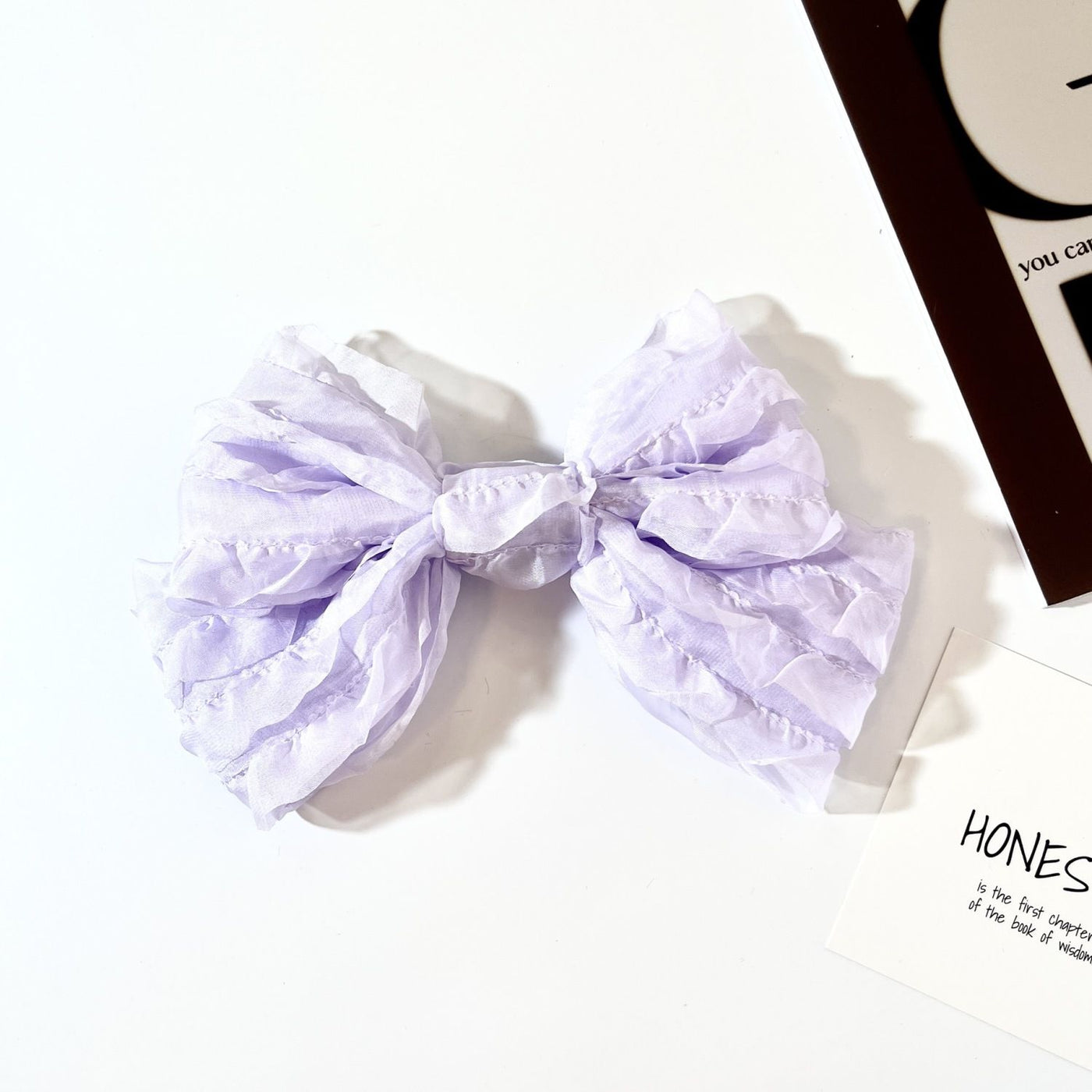 Handmade - Layered Cake Bow - Brooch or Hair Clip - detail view 3