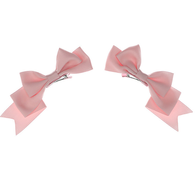 Japanese Handmade Doll Lolita Large Bow Hair Clip - Girl's Double Pony