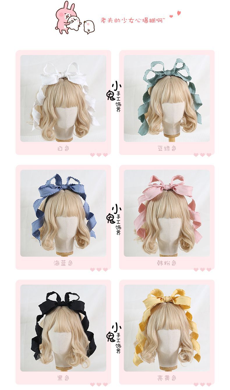 Original Multicolor Lolita Rose Pink 3D Bow KC Doll Lolita Headband Hair Accessory Miss Fula