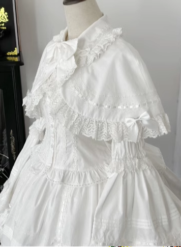 Praying Snowfall - Old School Lolita Skirt Suit Cape Princess Sleeve Shirt (L M S XL) 39180:616000