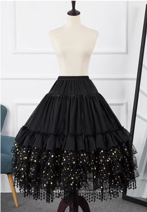 Manyiluo - Wedding - Adjustable Lolita Petticoat with Layered Lace Hem - product detail 9