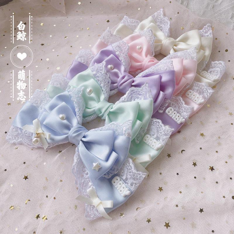 Cream Baby Original Sweet Spring Color Lolita Oversized Bow KC Bow Hair Clip Hair Accessory - Lolita Fetch