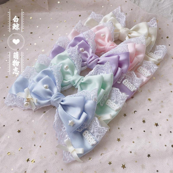 Cream Baby Original Sweet Spring Color Lolita Oversized Bow KC Bow Hair Clip Hair Accessory - Lolita Fetch