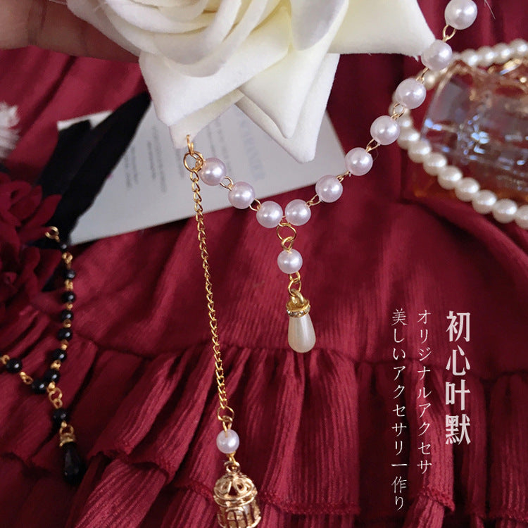 Lolita Gothic Bridal KC Hair Accessories Hair Clip Lace Rose Feather Black and White Two Colors