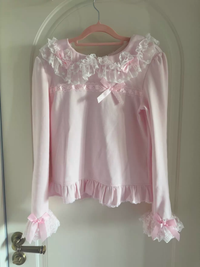 Galette Bunny — Donut Gift Long-Sleeve Knit Top - Pink — Double-Knit Cotton / S