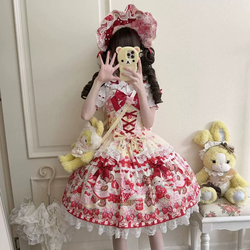 Hanguliang Berry Bunny Bear JSK Dress - Yellow JSK - product view 11