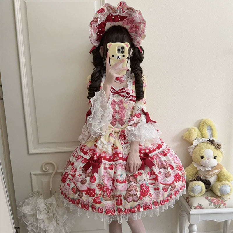 Hanguliang Berry Bunny Bear OP Dress - product view 3