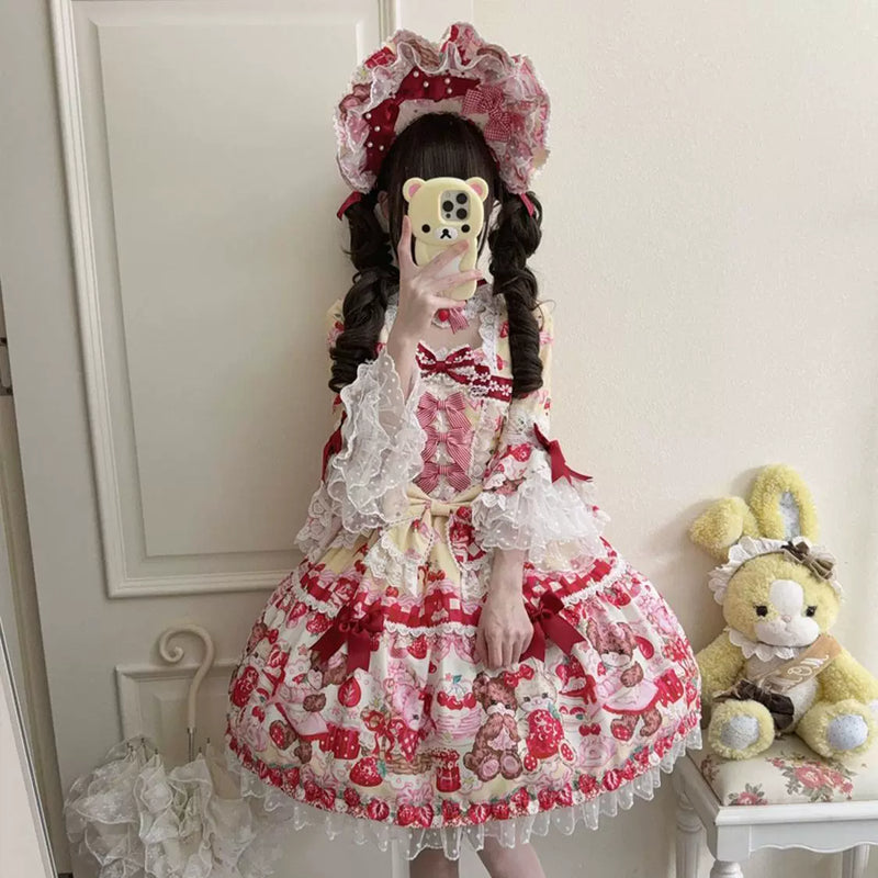 Hanguliang Berry Bunny Bear OP Dress - Yellow OP Dress + Gift Box - product view 15