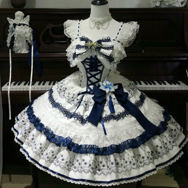 Hanguliang Blue Porcelain Ode JSK Dress - product view 1