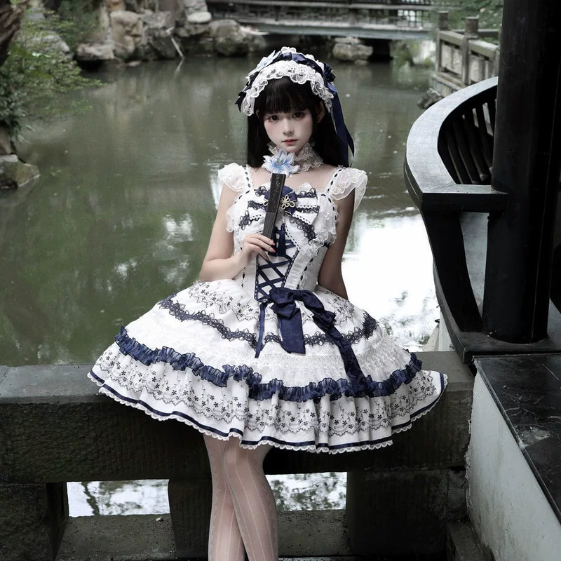 Hanguliang Blue Porcelain Ode JSK Dress - product view 3