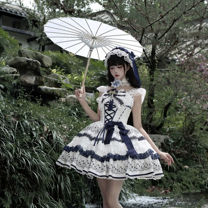 Hanguliang Blue Porcelain Ode JSK Dress - product view 4