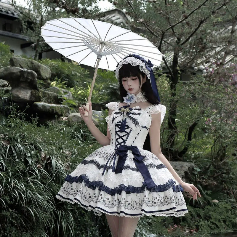Hanguliang Blue Porcelain Ode JSK Dress - Blue JSK - product view 7