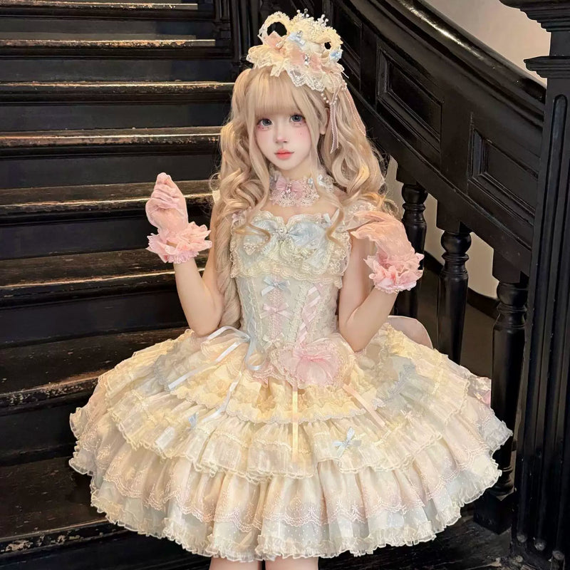 Hanguliang Cloud Whale Dreamweave JSK Dress - Apricot JSK + Gift Box - product view 8