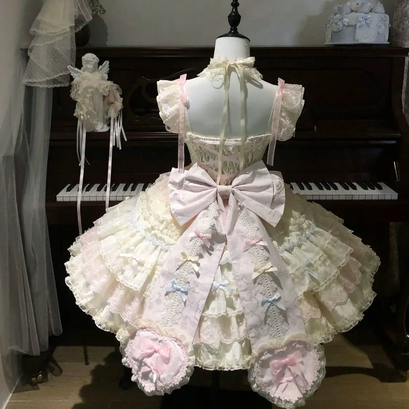 Hanguliang Cloud Whale Dreamweave JSK Dress - Apricot JSK + Apricot Train - product view 9