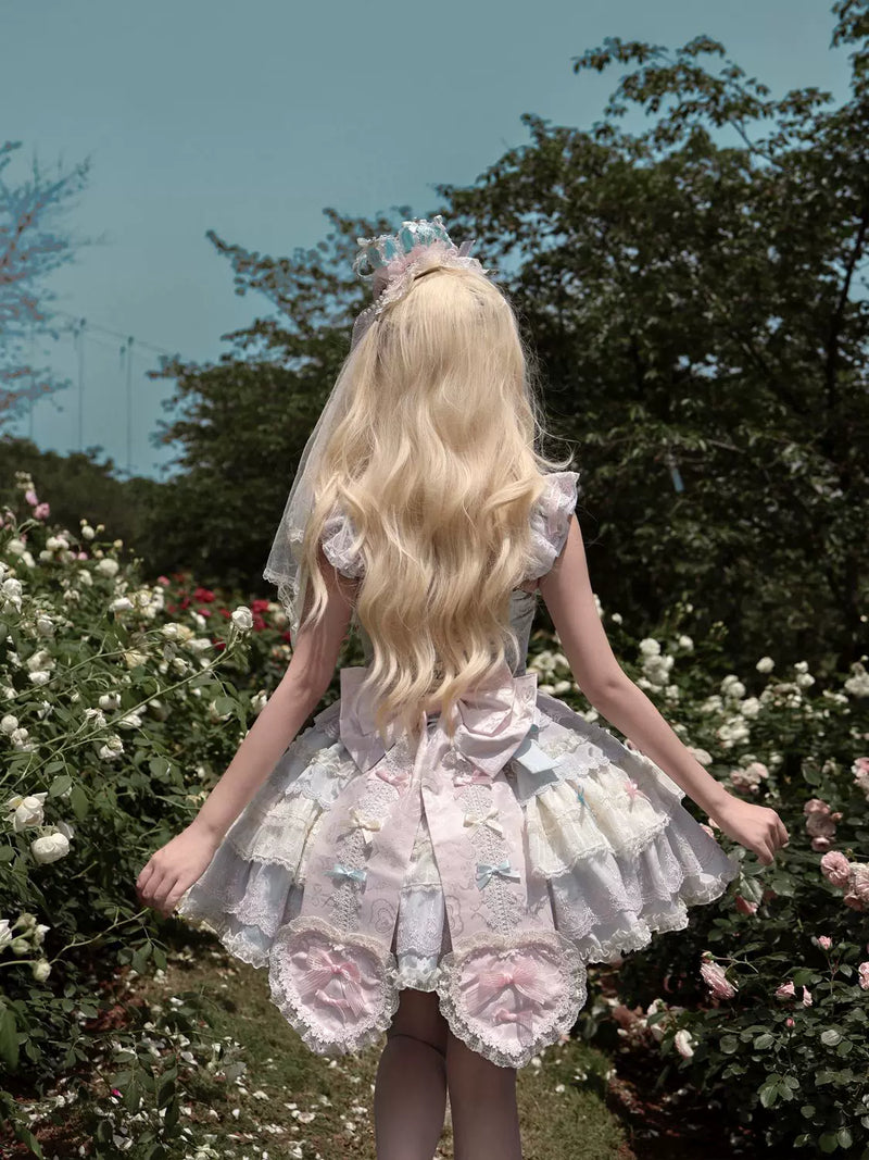 Hanguliang Cloud Whale Dreamweave JSK Dress - Blue JSK + Apricot Train - product view 13