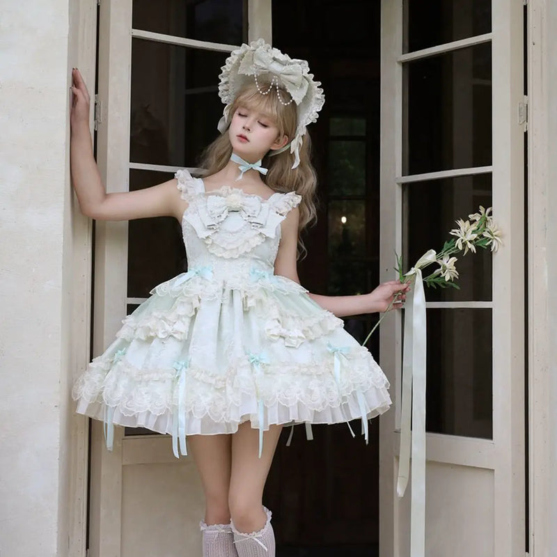 Hanguliang Flower Heart Love JSK Dress - Green JSK - product view 9
