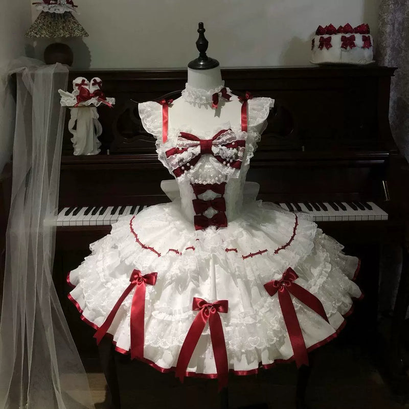 Hanguliang Satin Ballet JSK Dress - White JSK - product view 8