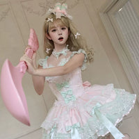 Hanguliang - Satin Ballet - Ballet Lolita JSK Dress - Pink JSK + Gift Box / S