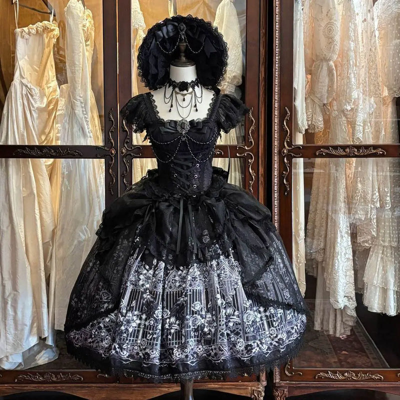 Hanguliang Thornfeather Reliquary JSK Dress - Black JSK - product view 7