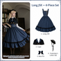 Long JSK + Cape + Bow Pin + Yesterday's Letter Hat - 4-Piece Ready-Stock Option / S
