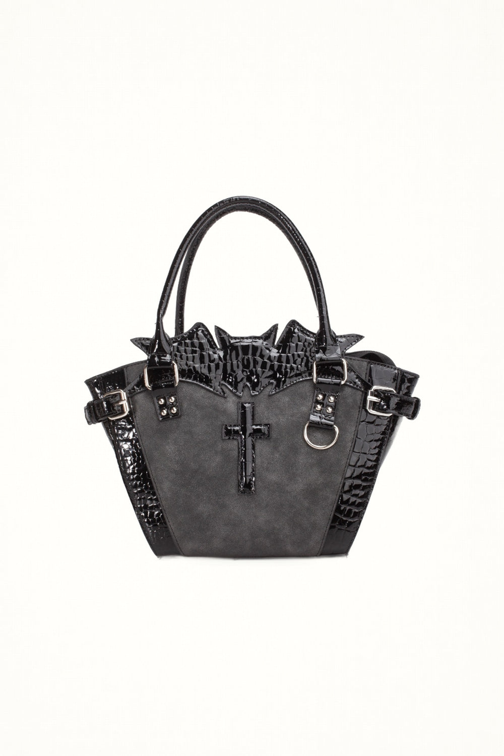 Lolita - Gothic Bat Cross Tote - Medium structured gothic lolita tote