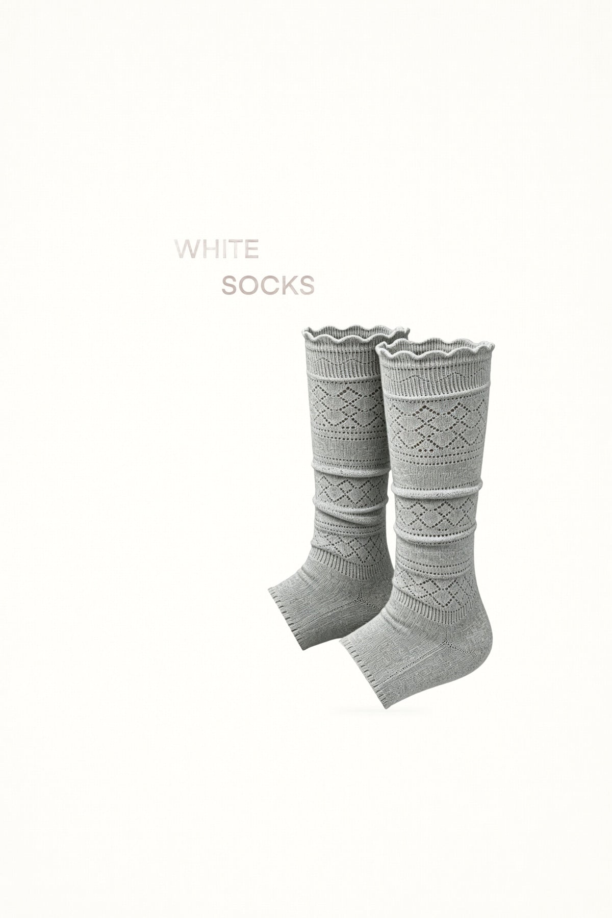 White Socks - Openwork Stack - Stirrup Leg Warmers