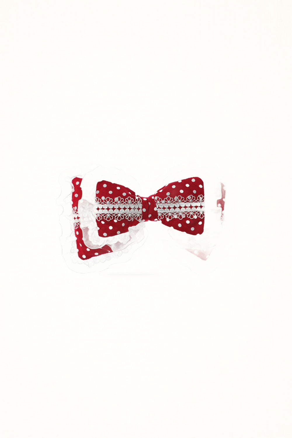 Polka Dot Lace Bow - Headwear
