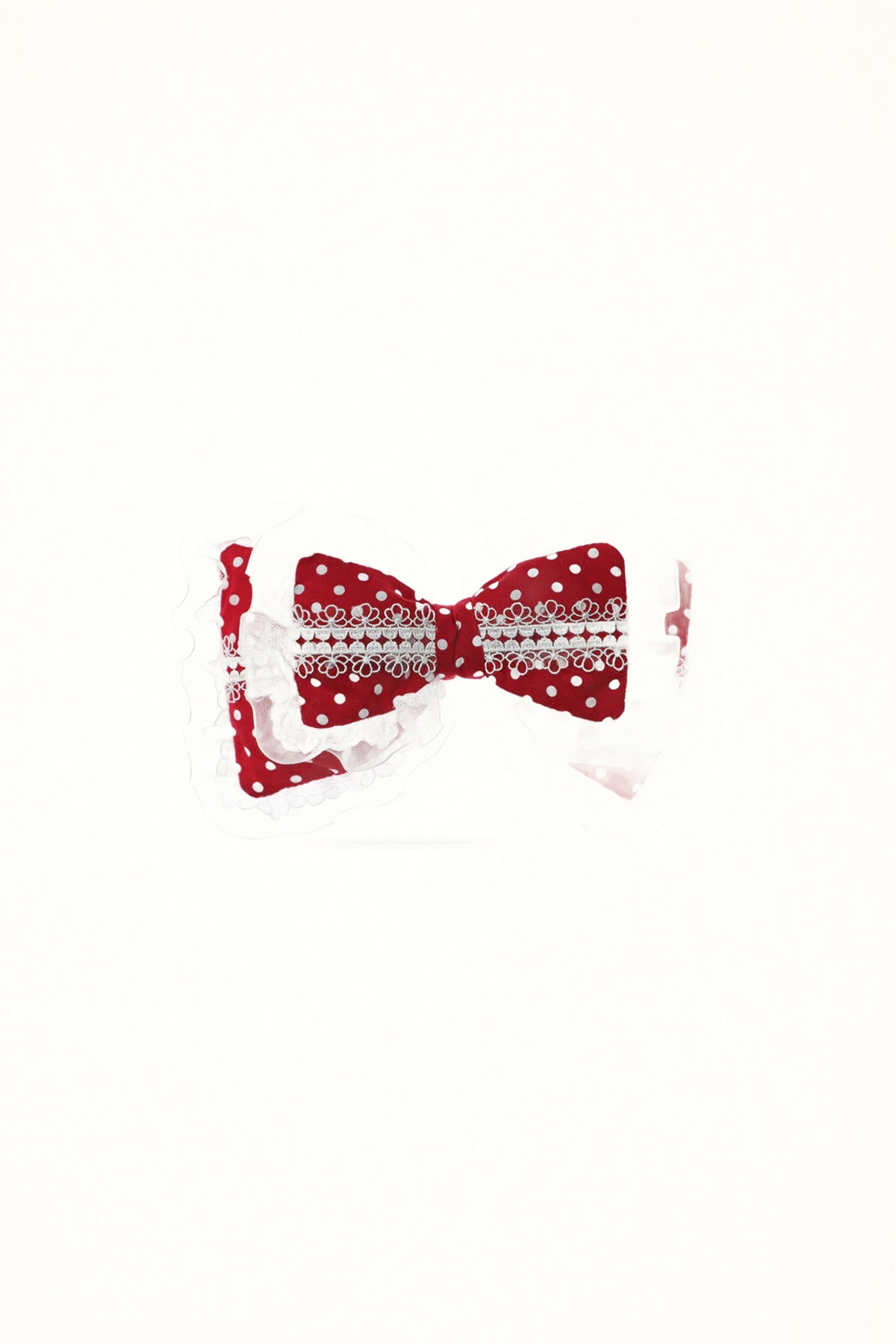 Polka Dot Lace Bow - Headwear