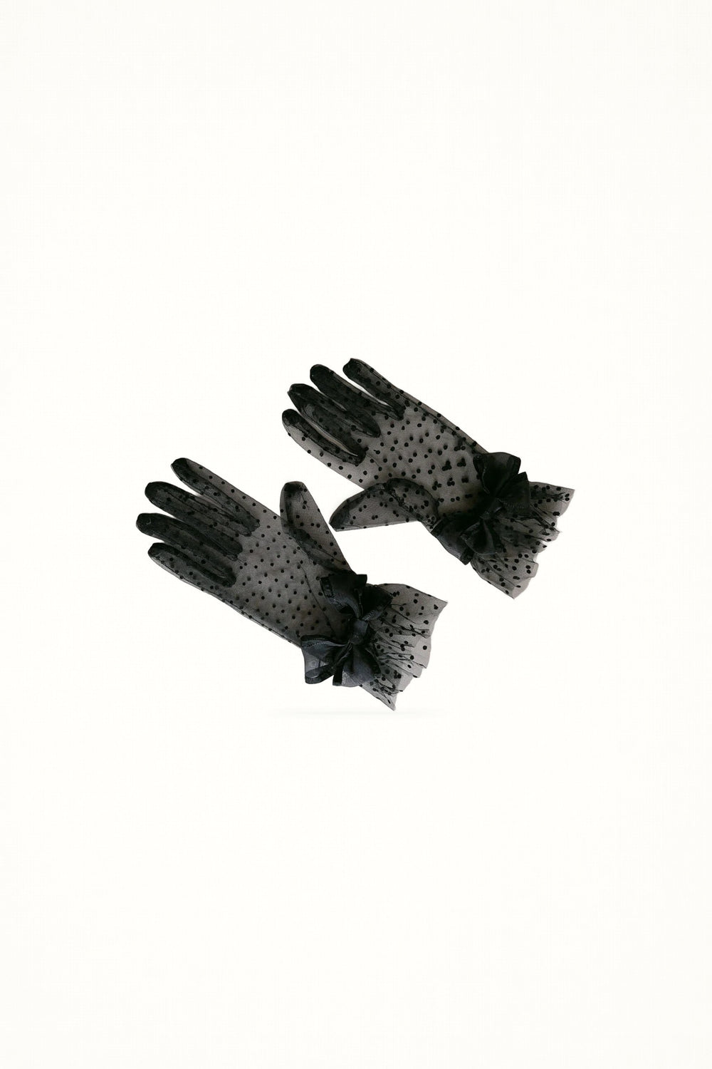 Polka Dot Lace Bow Gloves - Gloves & Wristcuffs