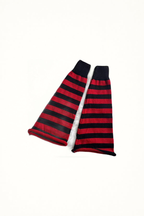 Striped Sequin Star Leg Warmers - One-size knit leg warmers