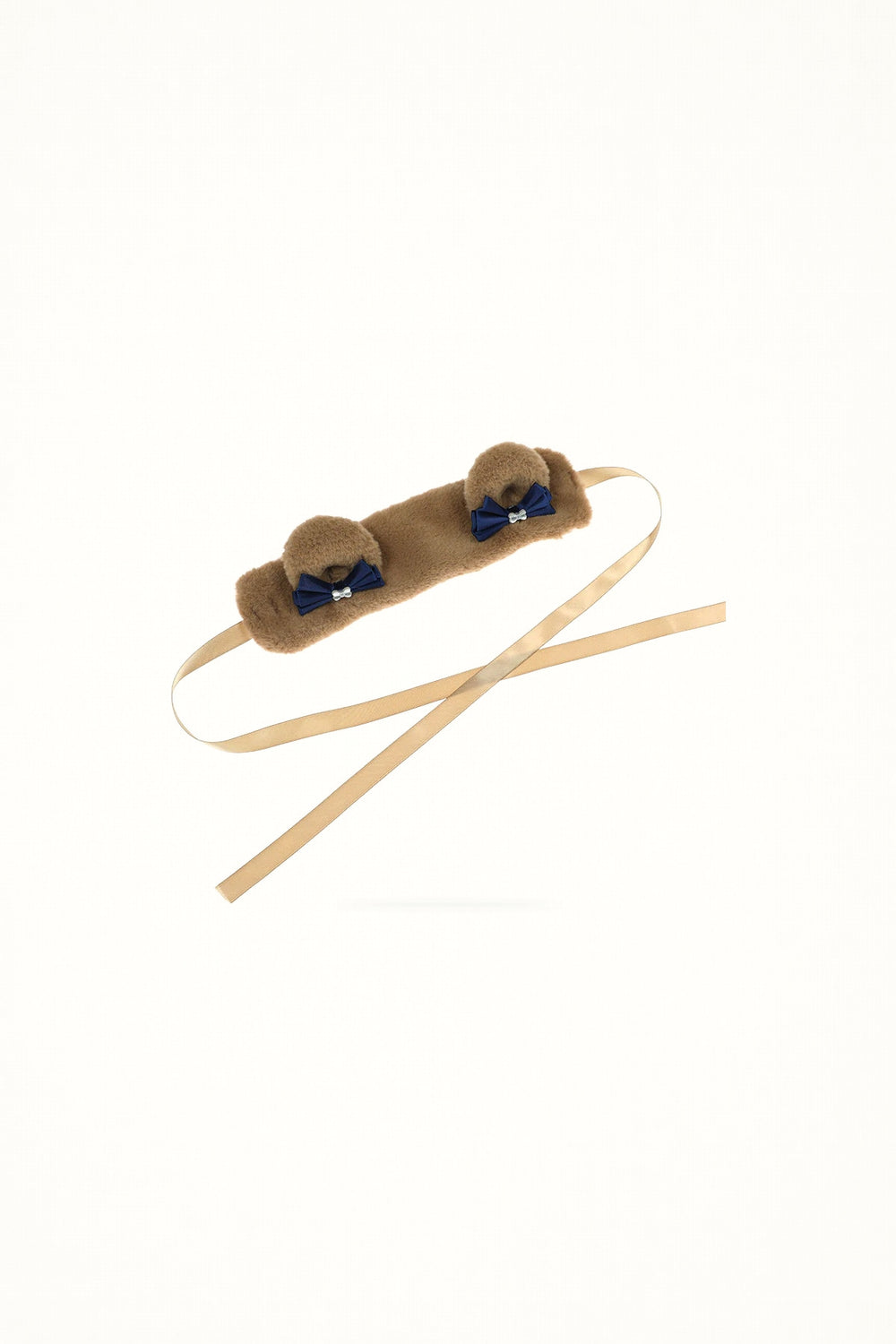 Milk Tea Bear Ear Bow Hairband - Headwear