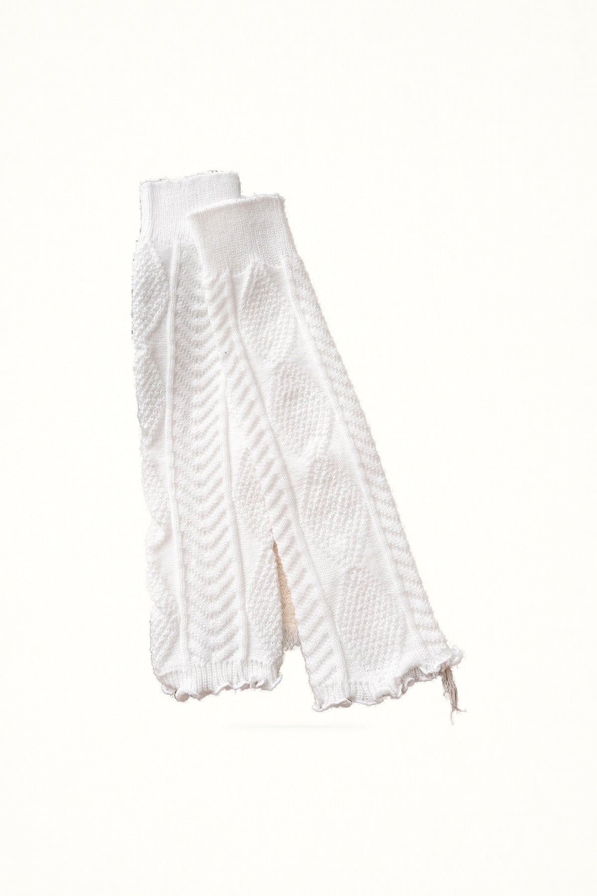 Ribbed Knit Leg Warmers - Mid-calf ribbed knit leg warmers